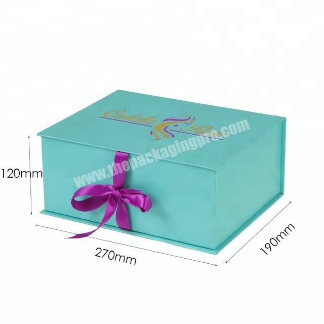 custom solid silk lined bundle hair extension box package