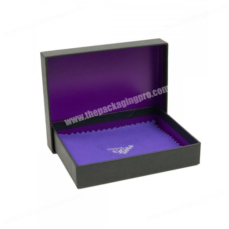 Custom special  sliver foil logo printing paper packaging gift  lid base cardboard box