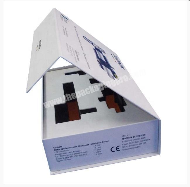 Custom Sponge Tray Rigid Paper Magnetic Closure White Flip Lid Luxury Bottle Unique Product Packaging Box