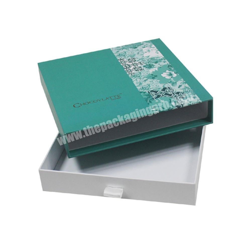 Custom Square Black Paper Cardboard Packaging Rigid Drawer Gift Box
