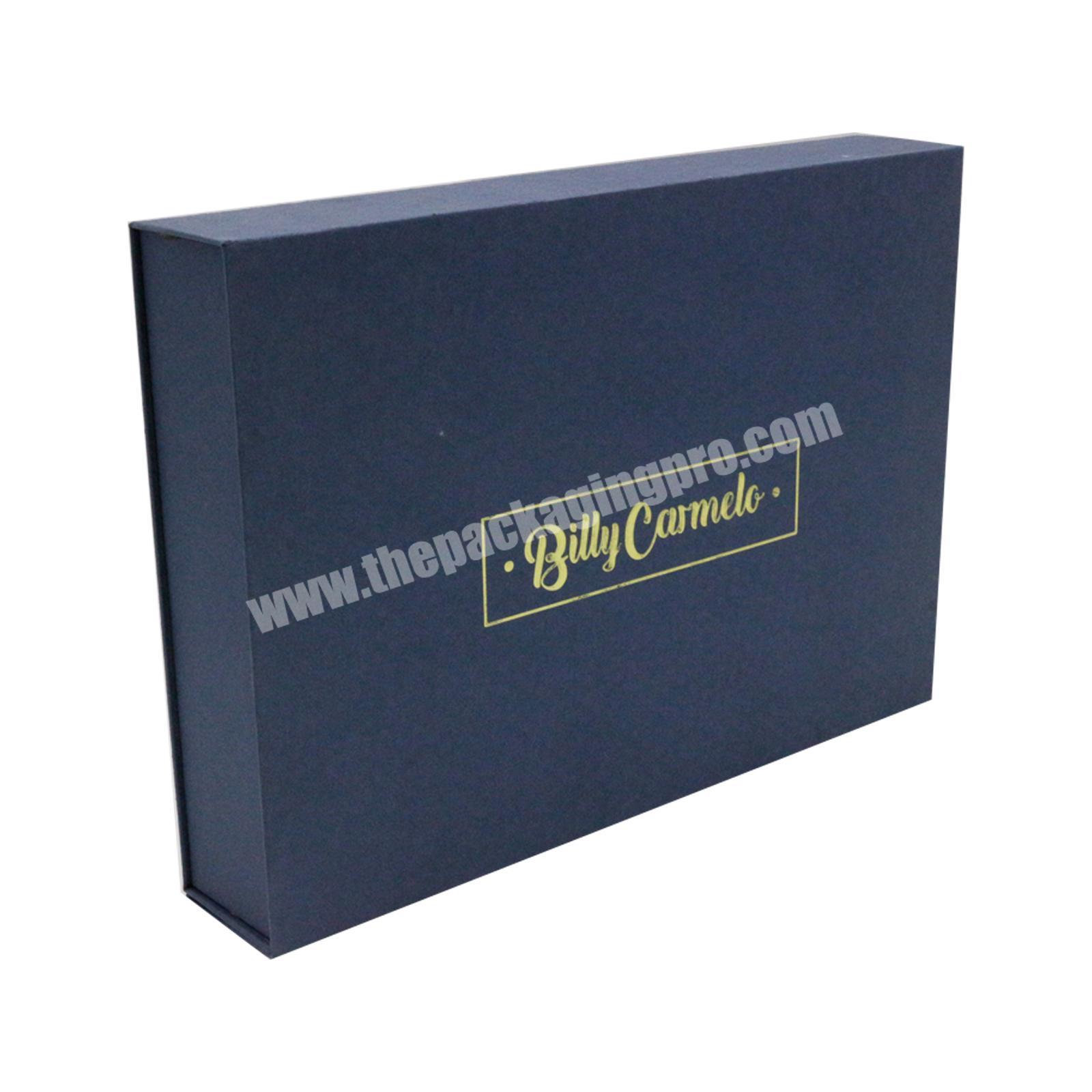 Custom Square Collapsible Rigid Blue Flap Cardboard Paper Folding Magnetic Closure Gift Box