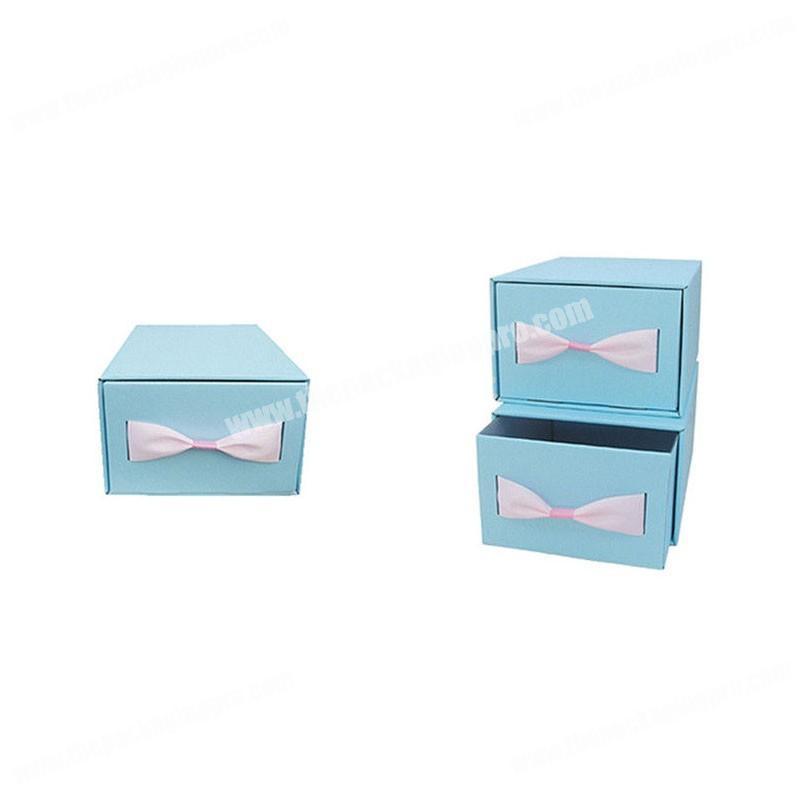 Custom Square Luxury Cloth Drawer Gift Box Sliding Jewelry Box Packaging