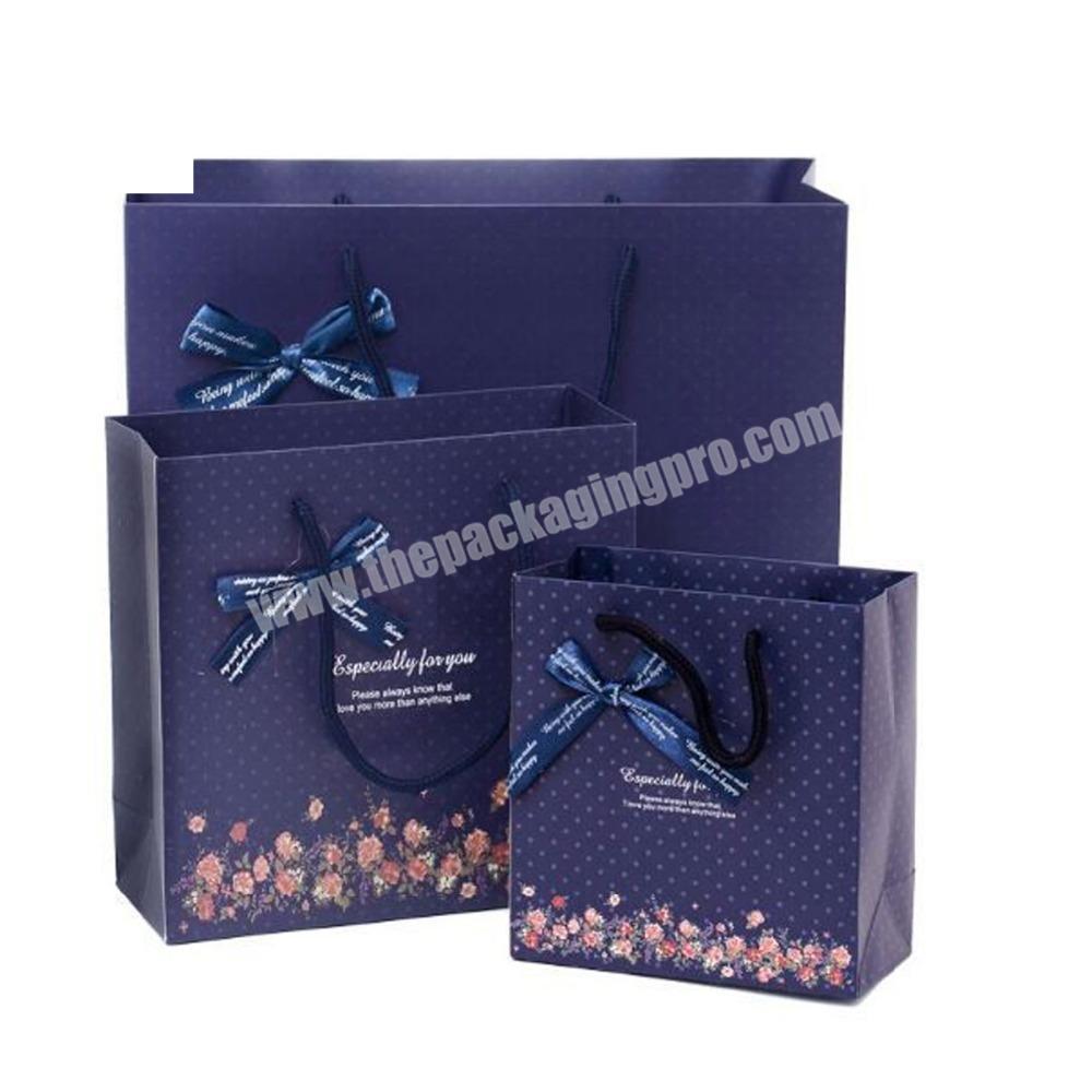 Custom Standard Size Square Bottom Paper Bag With Rope Handle
