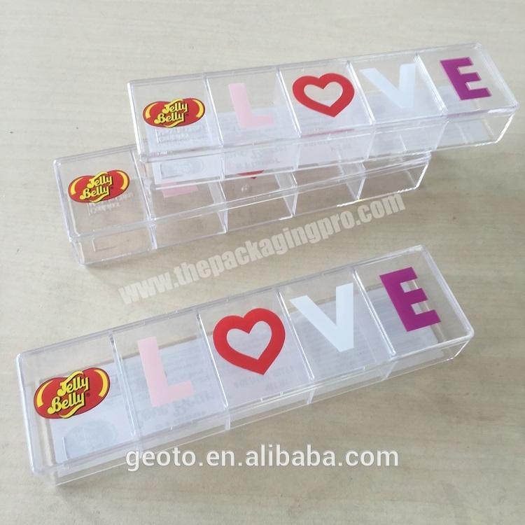 Custom storage box for jewelry transparent plastic gift packing Box for valentine's day
