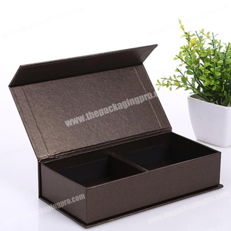 custom styles magnetic box rigid cardboard packaging box with partition