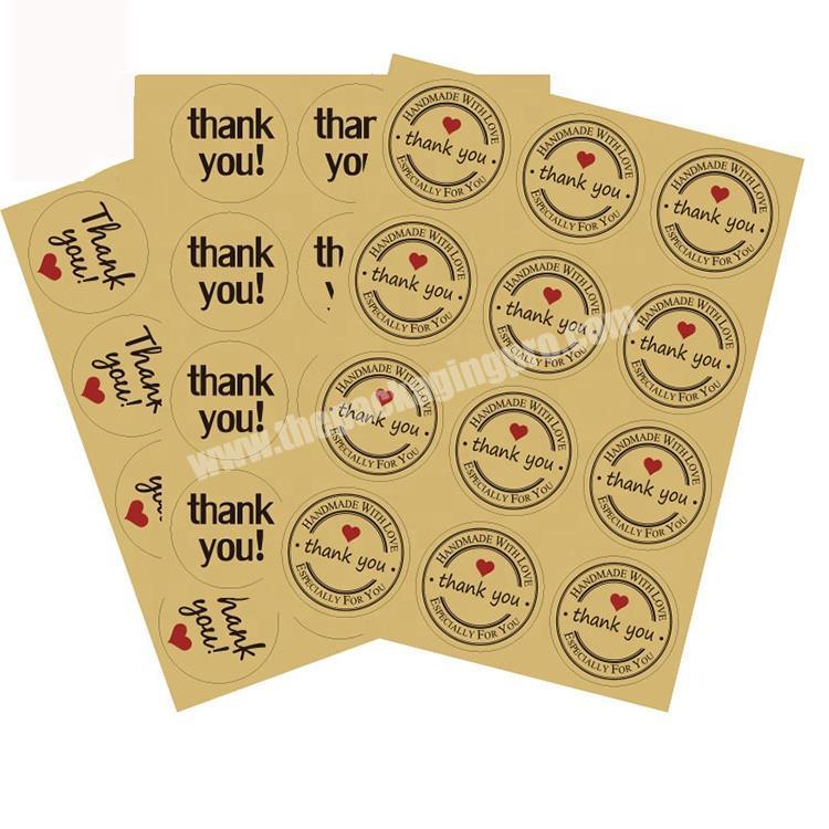 Custom Thank You Envelope Kraft Paper Christmas Gift Adhesive Sealing Sticker Printing Labels