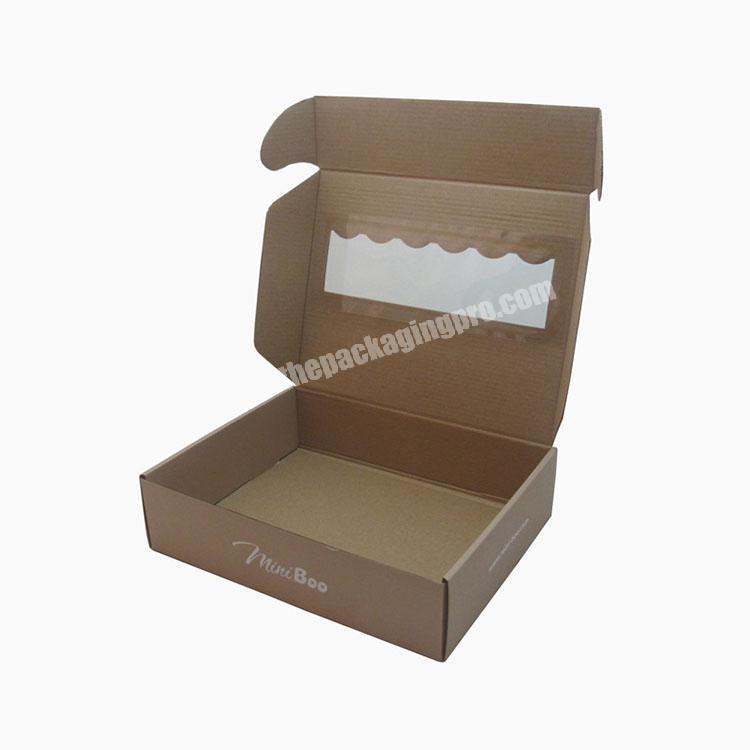 Custom towel packaging corrugated kraft mailer box with window
