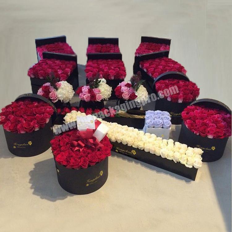 Custom Unique Velvet Roses Bouquet Box Packaging Luxury, Wholesale Cardboard Cylinder Round Hat Suede Flower Gift Box With Lid