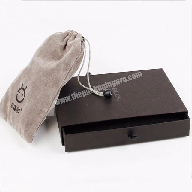 custom velvet bag insert men wallet box packaging design