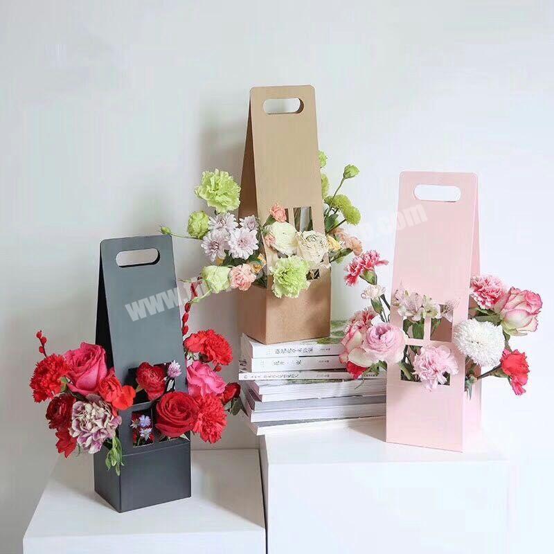 Custom Waterproof Folding Flower Packing Carry Paper Baskets Floral Packaging Gift box