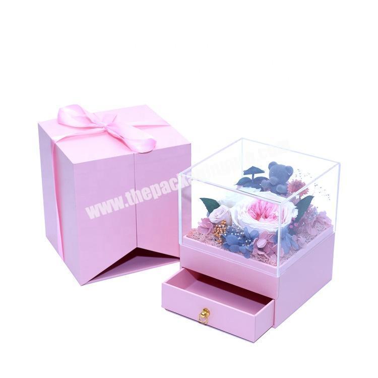 custom wedding gift box favor rose junction box nude packaging