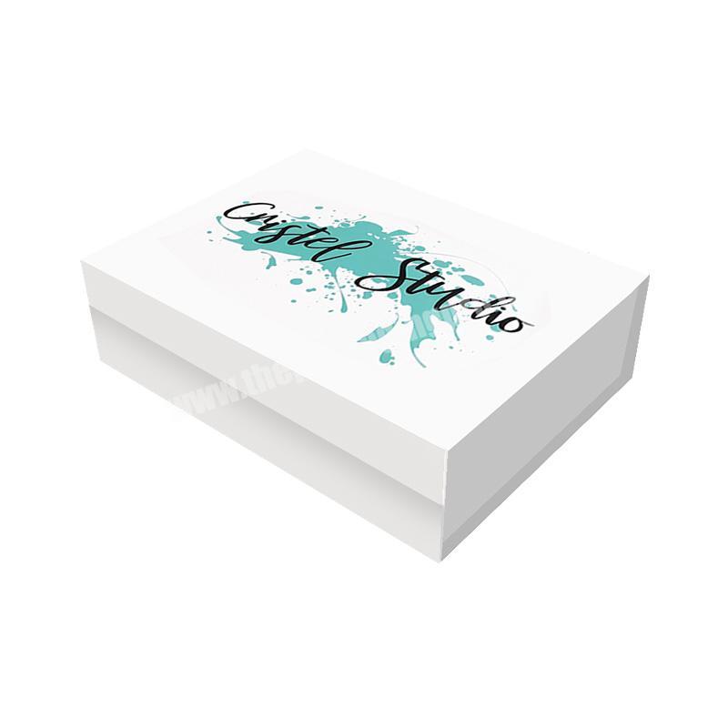 Custom white deep magnetic folding gift box with printing