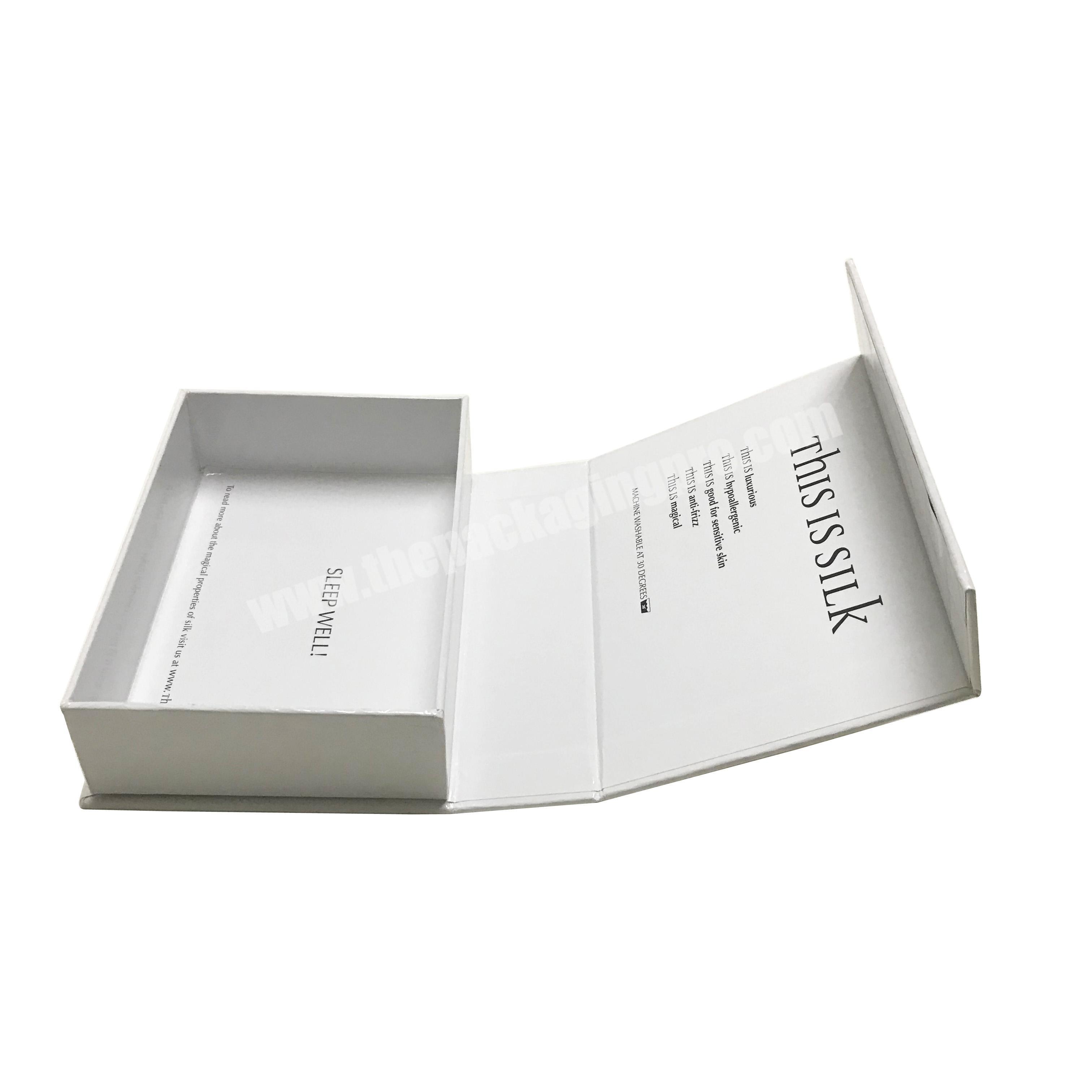 Custom White Foldable Rigid Magnetic Rectangle cardboard Closure display Gift Box