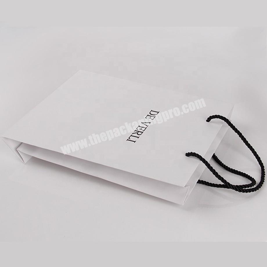 custom white jewelry merchandise paper bags with logo