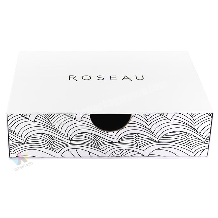 Custom White Packaging Tie Slide Drawer Paper Box For Clothing Using