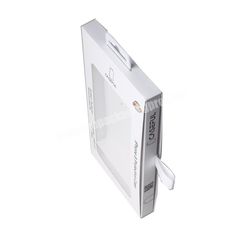 Custom white paper phone case drawer window box for iphone