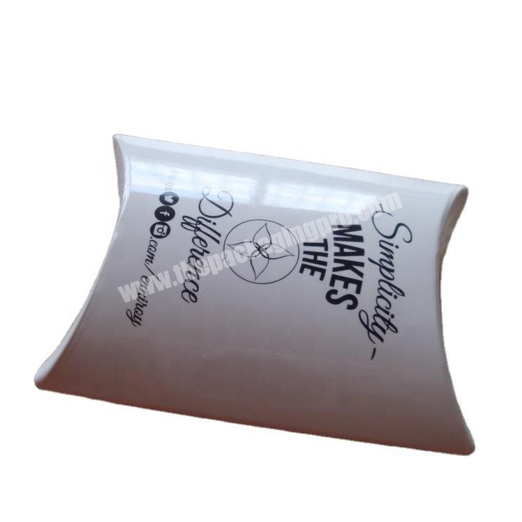 Custom white paper wedding gift pillow box with logo