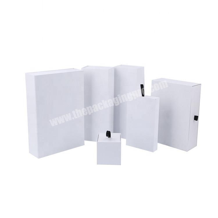 Custom White Recyclable Cardboard Paper Jewelry Drawer Gift Box Packaging With Insert