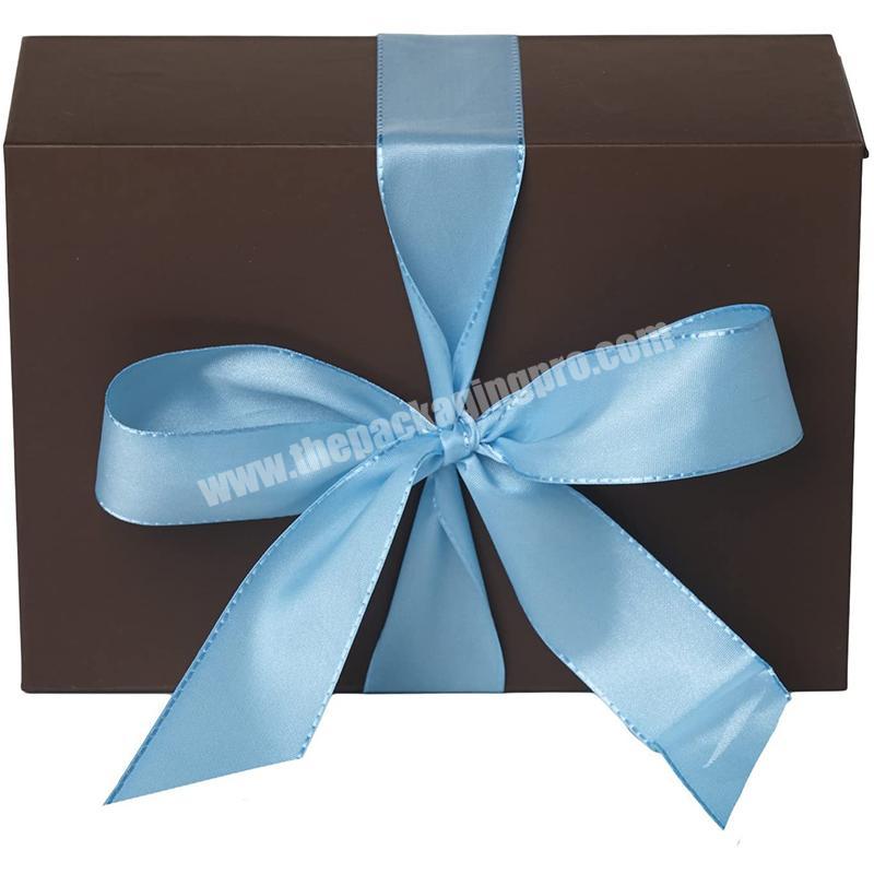 Custom wholesale luxury cardboard gift packaging box with ribbon