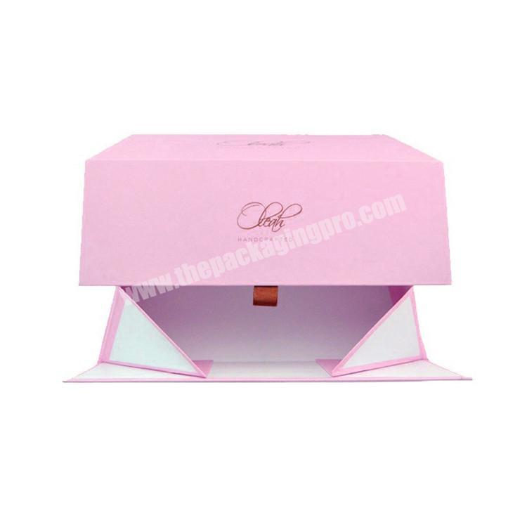 Custom wholesale one piece folding box with ribbon closure