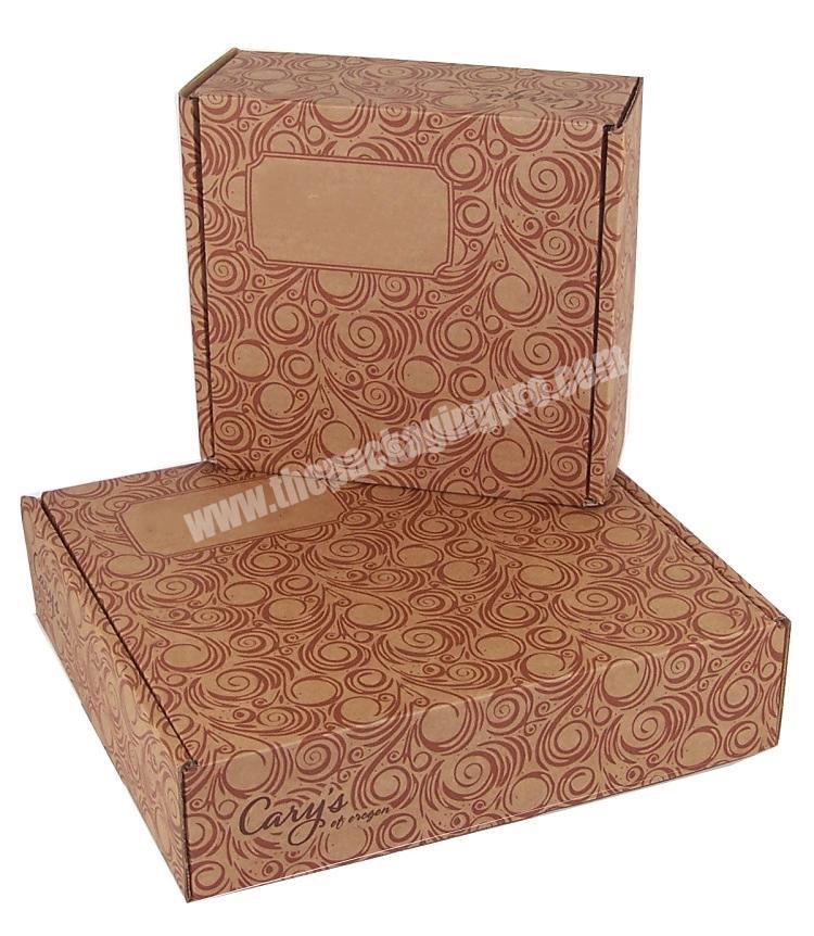 Custom wholesale postal E flute folding storage kraft paper mail box for gift shipping