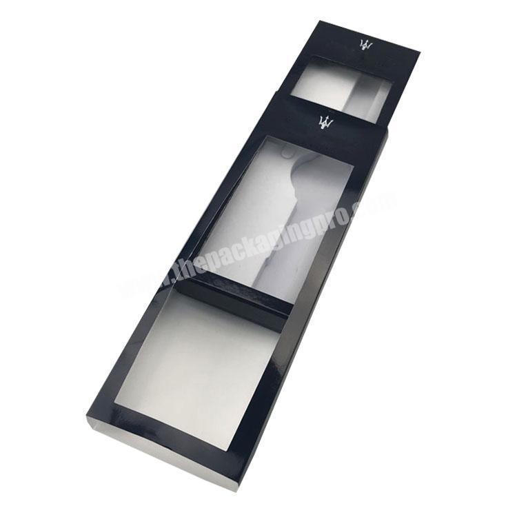 Custom wholesale transparent window watch display box  with sleeve gift watch box