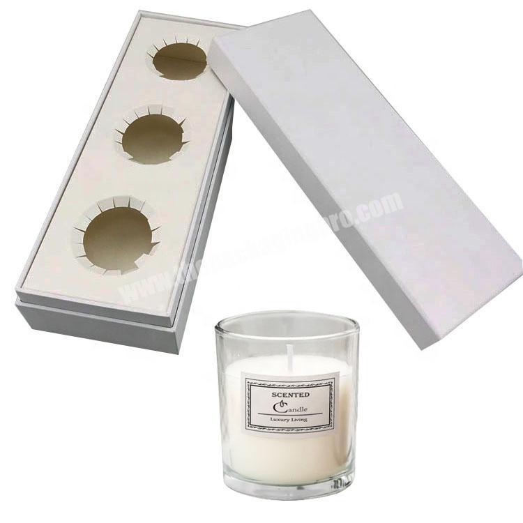 Custom your logo lid and base 3 pieces candle box  candle paper packaging with card tray