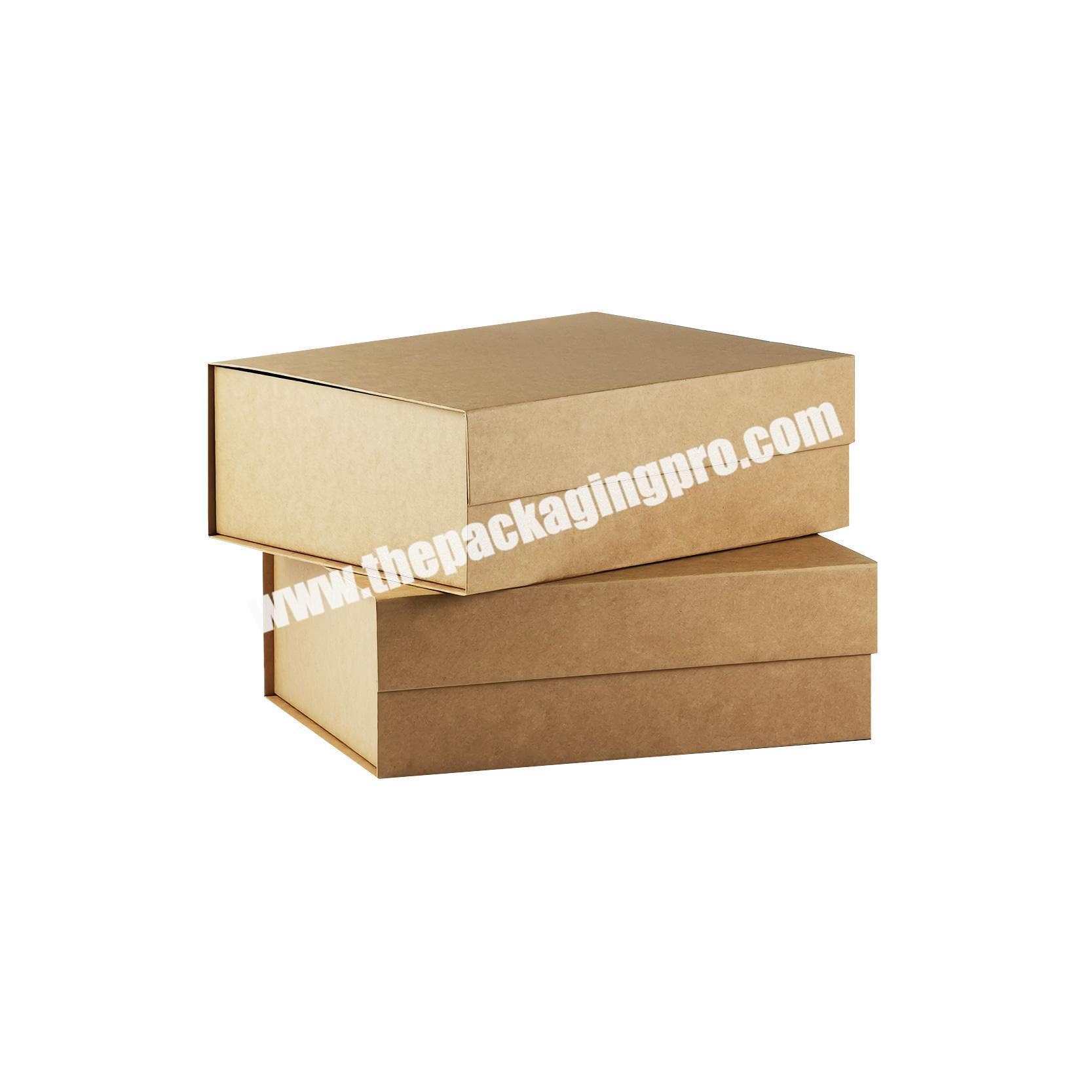 Custom your own logo printing kraft magnetic shut garment packaging box