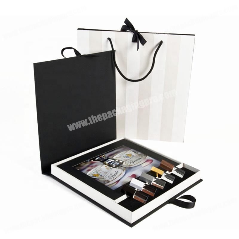 Customer packaging printing gift box cheap price luxury photo box with bag