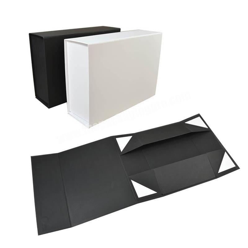 Customization Clothing Black Matte Rigid Rectangle Folding Magnetic Gift Box