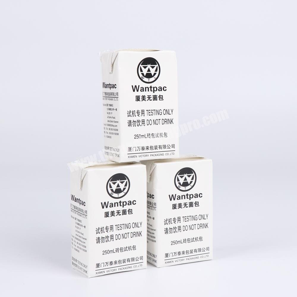 Customization iquid food beverage prisma packing juice  milk aseptic paper  boxes
