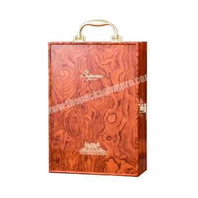 customization mahogany piano lacquer wooden gift red single double wine packing box
