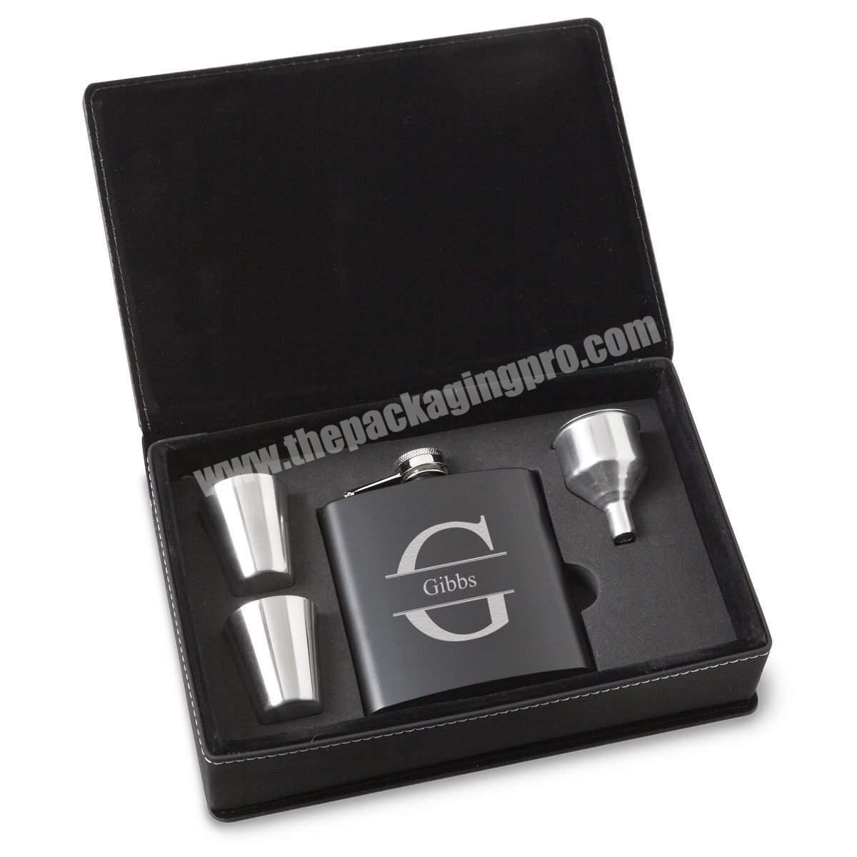 customize black packaging leather gift box