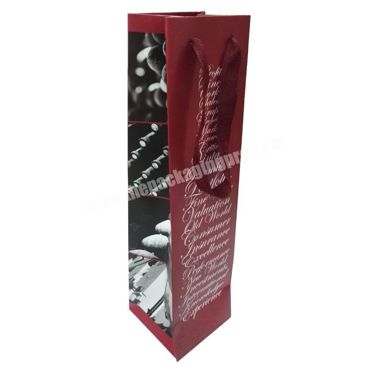 Customize Color Private Label Bags Long Packaging For Wine BottlePaper Bag
