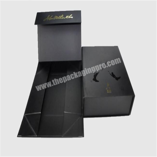 Customize folding design flat to be shipped cardboard wine paper box with handle