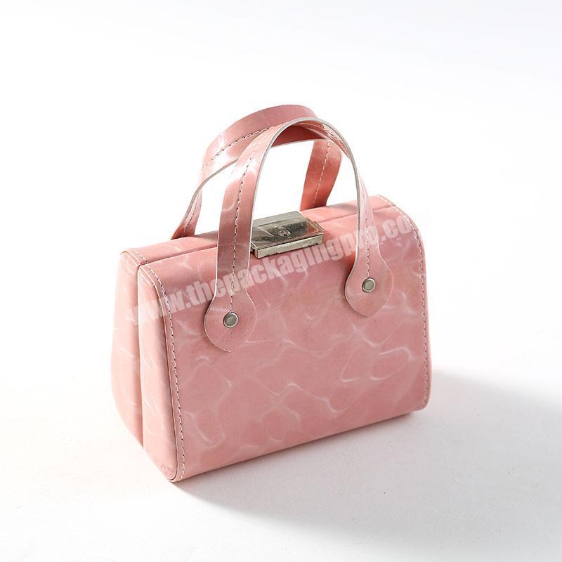 customize Girls Organizer Earring pink PU Leather Portable Jewel Case Jewelry Packaging Gift Boxes Travel Jewelry bag