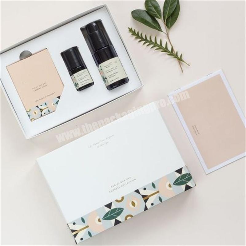 Customize green color white inside book style cosmetic paper box