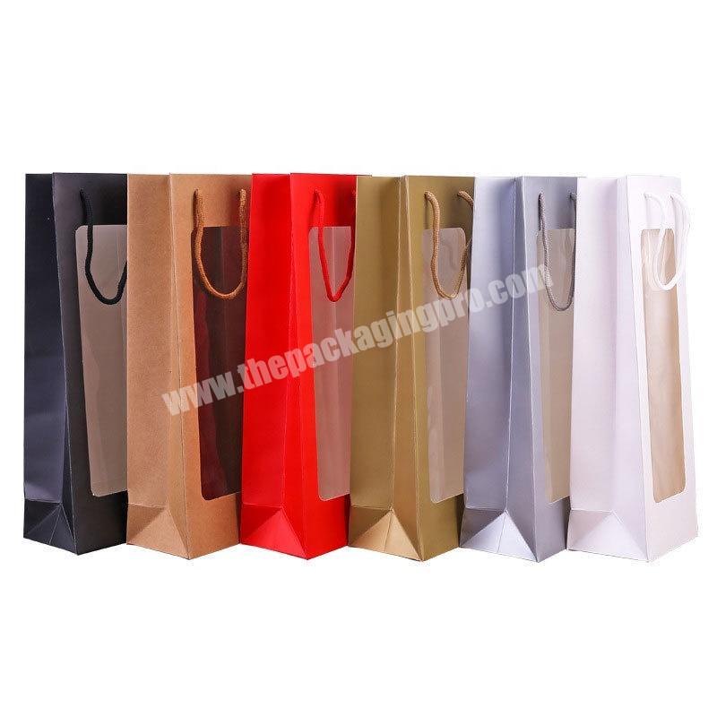 Customize High Quality New Design Christmas Promotion Children Dolls Toy Packaging Paper Gift Bag With Transparent Window
