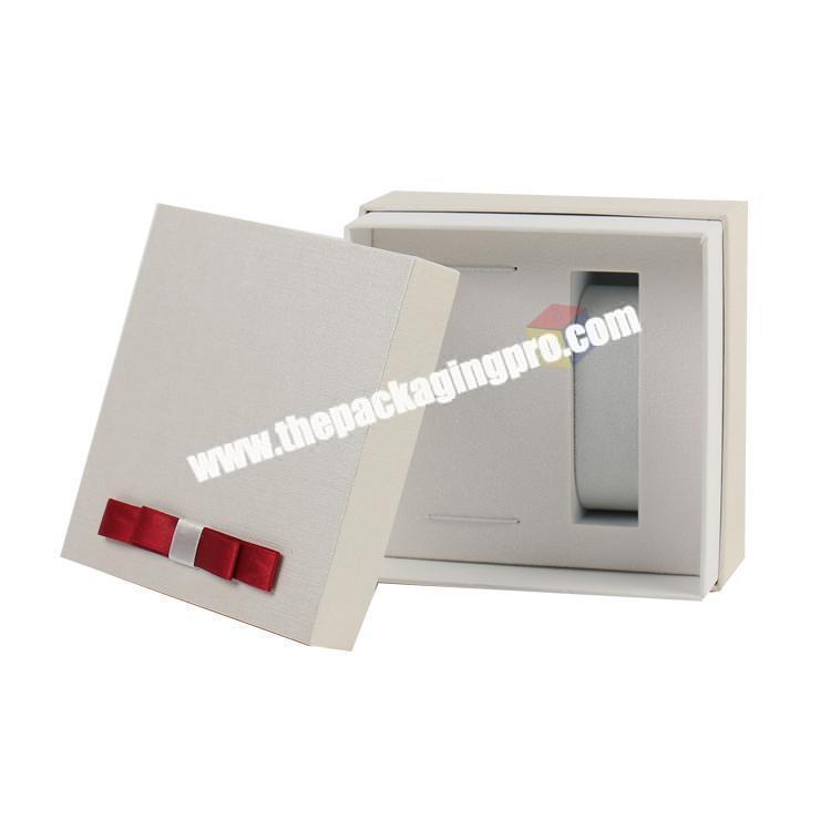 customize luxury bowknot white watch box gift packaging