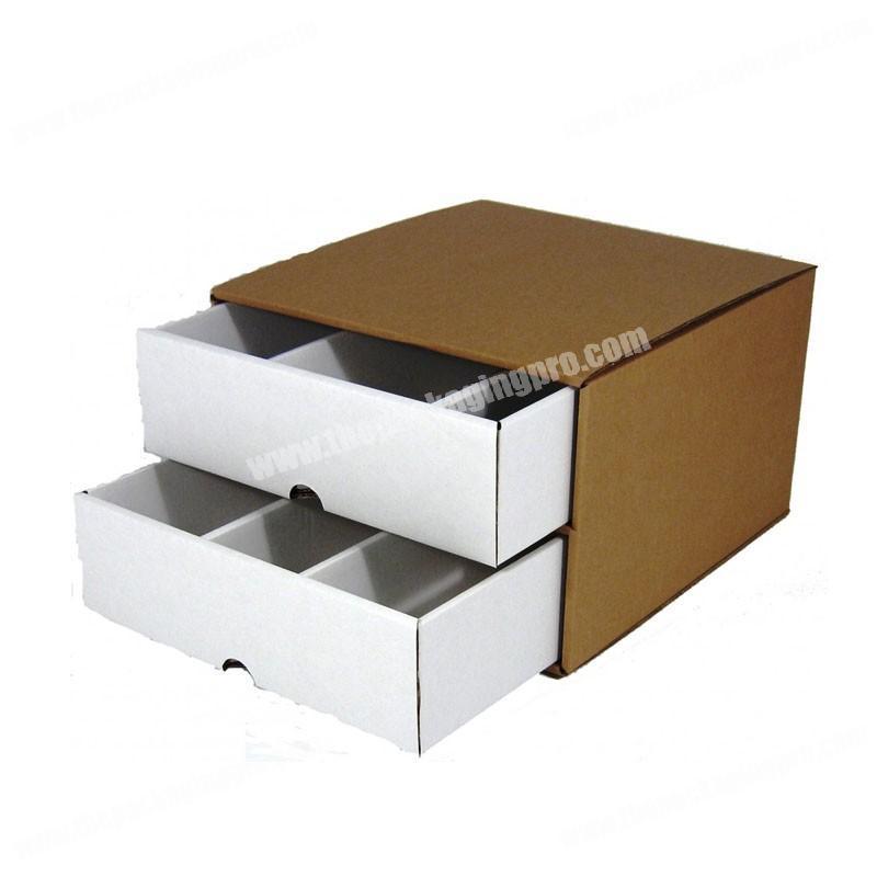 Customize Printed Black Cardboard Paper Double Drawer Boxes Luxury Clothing Packaging Box