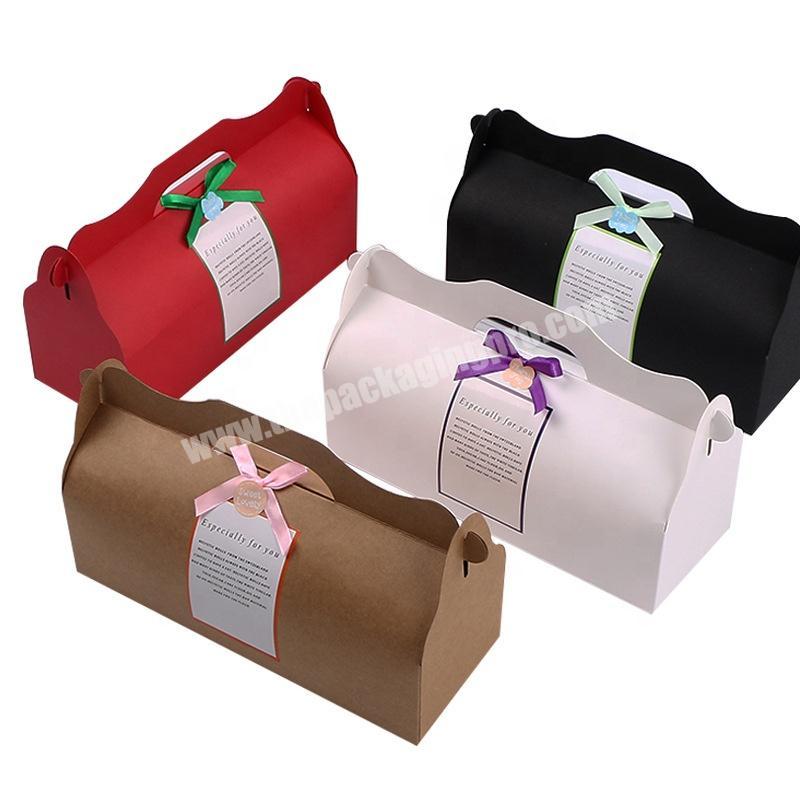 Customize printed wholesale luxury paper cupcake packaging cake paper box with handle