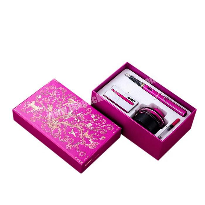 Customize rectangle paper packaging pen box with foam insert