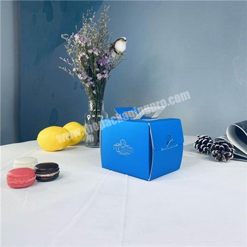 Customize small Cake Box with Rectangle HandleCustom Paper Cake Box With Handle ,paper cake box