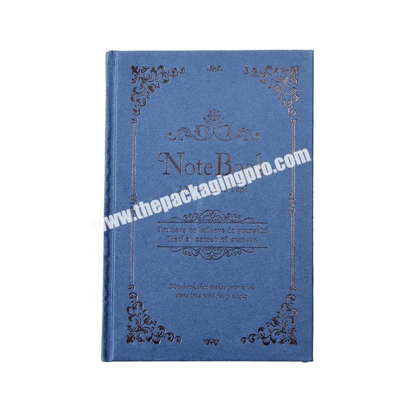 Customized A4 A5 A6 Hardcover Magic Notebooks Traditional Lined Hardback Journal Blue Engraved Embossed  PU Leather Notebook