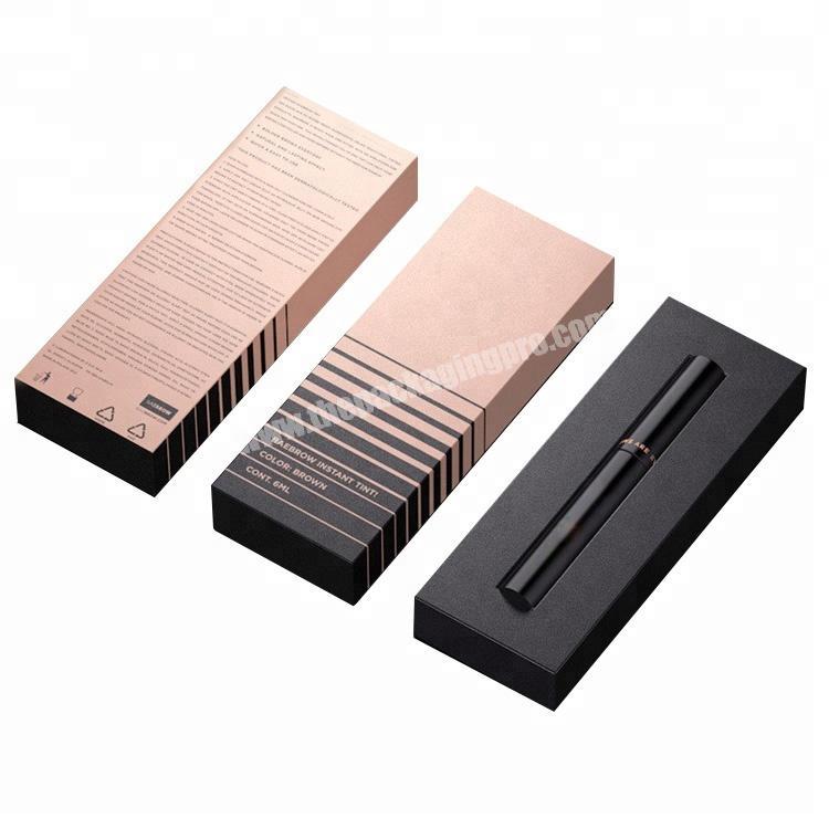 Customized brushes eyebrow pencil packaging box with black tray