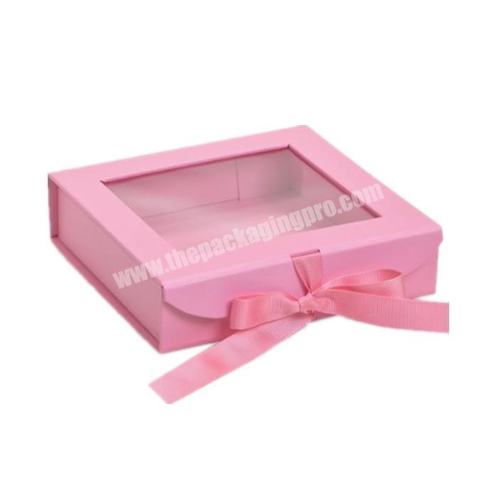 customized cardboard gift packaging box with clear window