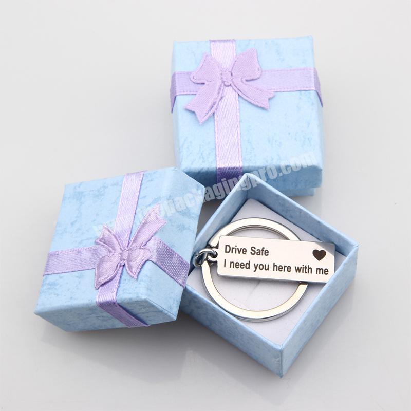 Customized cardboard lid and base keychain gift paper packaging box