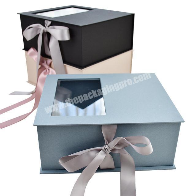 customized cardboard paper box for clothing with ribbon