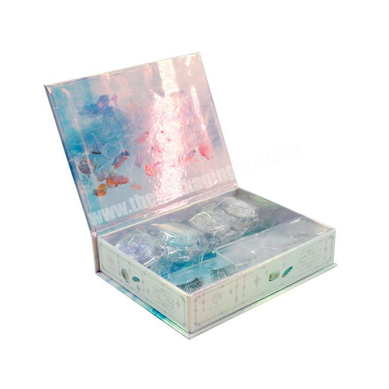 Customized charming 3d false eyelash packaging box luxury square magnetic cardboard eyelash packaging box