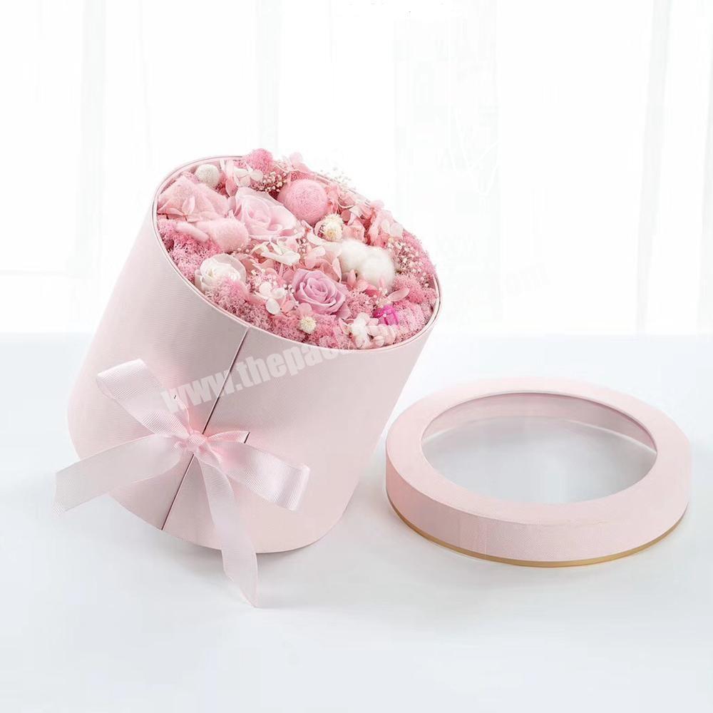 Customized Color Chocolate Bouquet Boxes Jabon De Flores En Caja Boxes Flower Gift Round